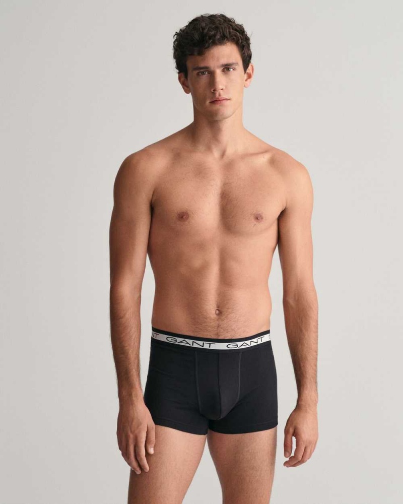 Gant 3-Pack Basic Men's Trunks Black | SYKPT-2085