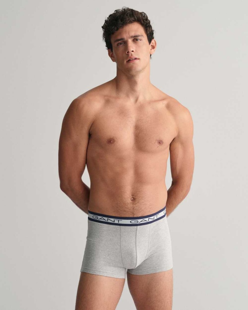 Gant 3-Pack Basic Men's Trunks Light Grey Melange | XVJAZ-7645