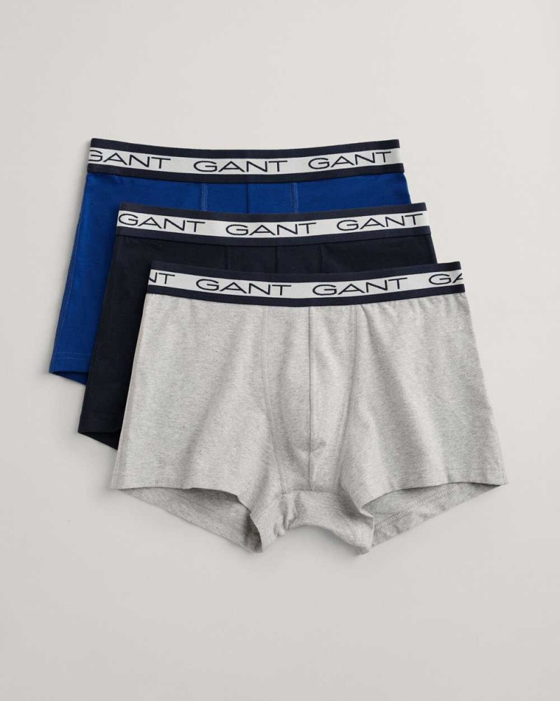 Gant 3-Pack Basic Men\'s Trunks Light Grey Melange | XVJAZ-7645