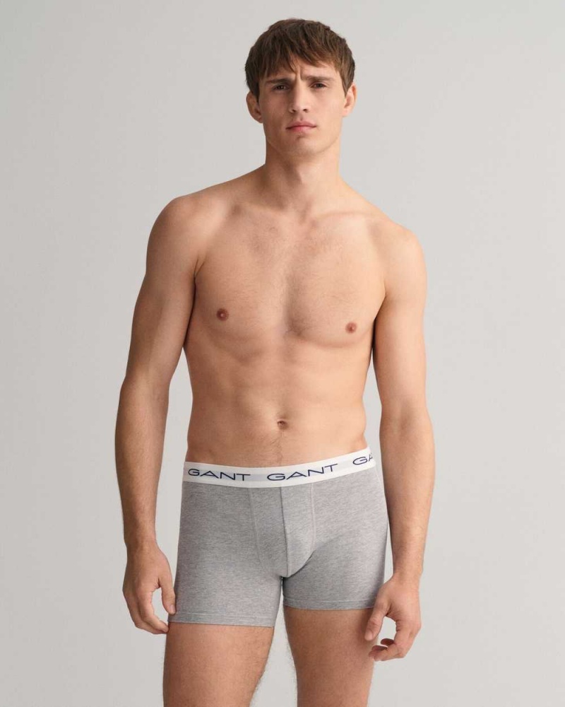 Gant 3-Pack Boxer Briefs Men's Trunks Grey Melange | QATXS-1635