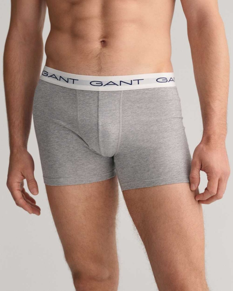 Gant 3-Pack Boxer Briefs Men's Trunks Grey Melange | QATXS-1635