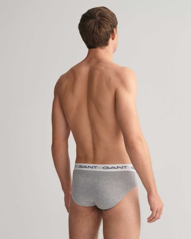 Gant 3-Pack Briefs Men's Trunks Grey Melange | AJYNS-3016