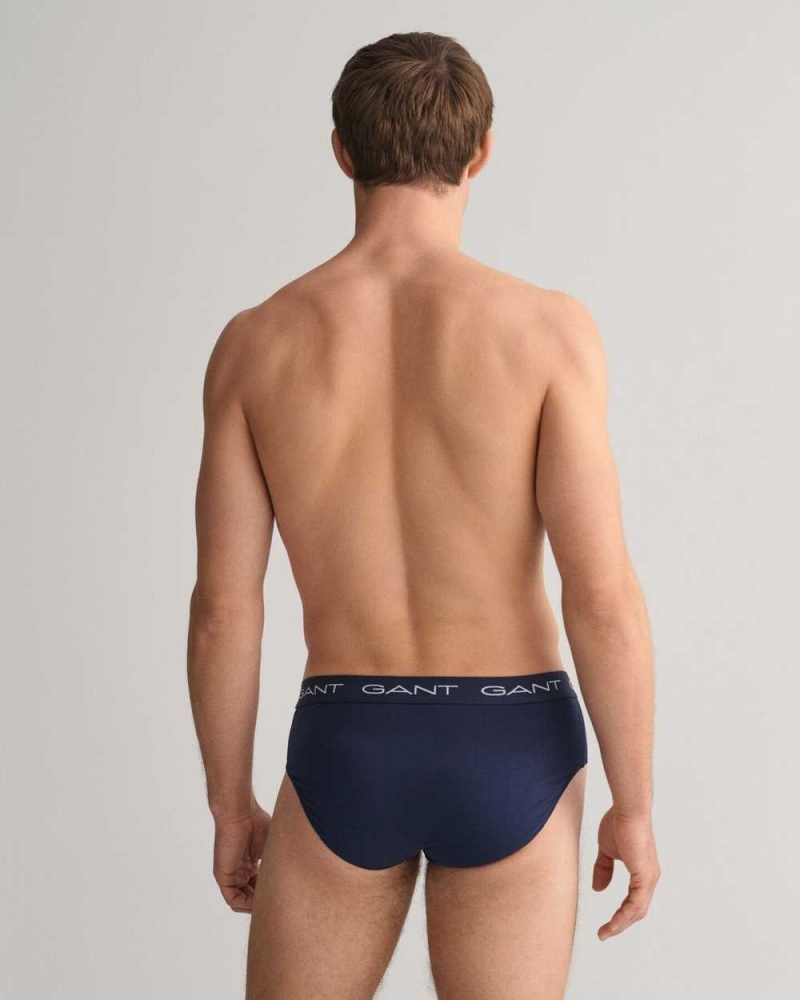 Gant 3-Pack Briefs Men's Trunks Navy | TRPCX-4359