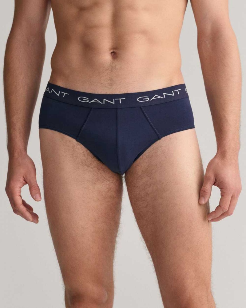 Gant 3-Pack Briefs Men's Trunks Navy | TRPCX-4359