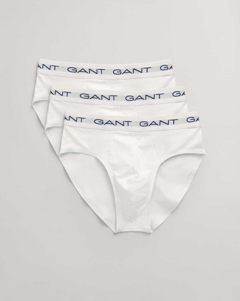 Gant 3-Pack Briefs Men\'s Trunks White | PDNCZ-5691