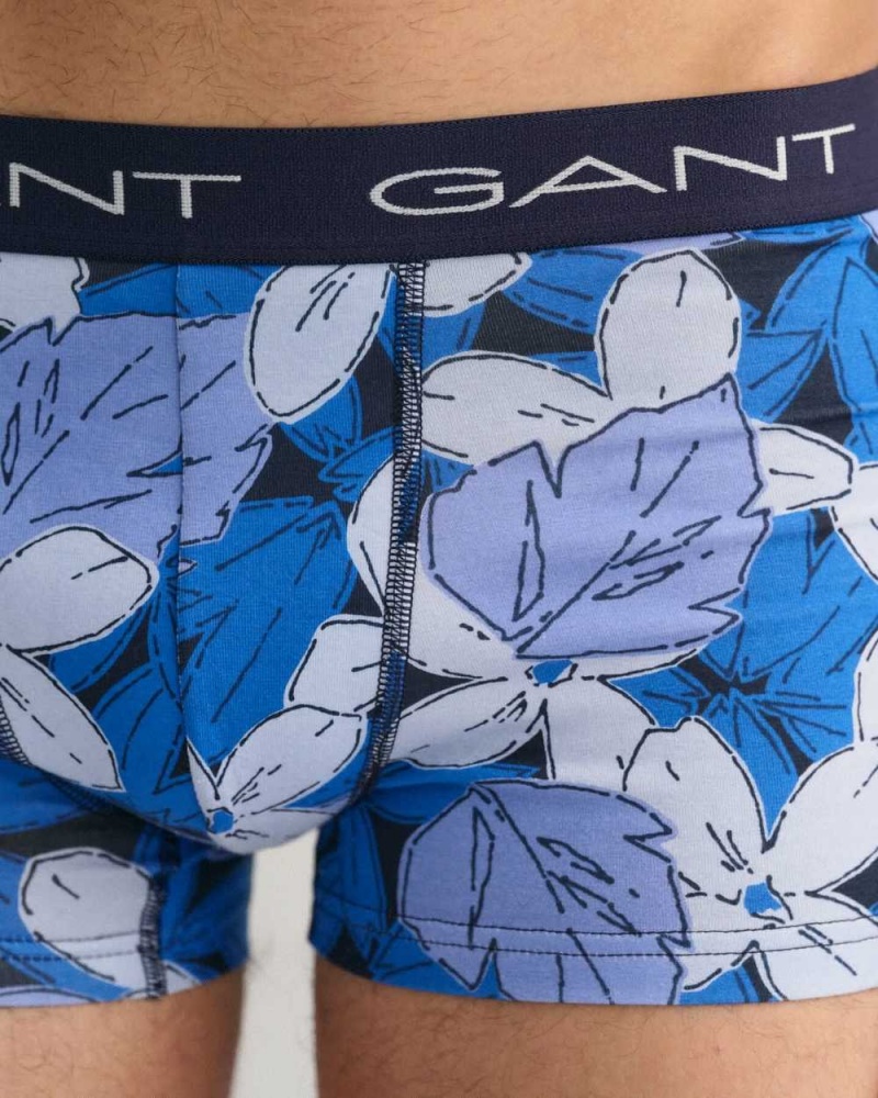 Gant 3-Pack Floral Print Men's Trunks Evening Blue | HPGXJ-0796