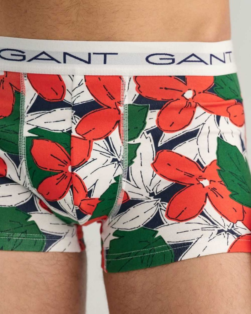 Gant 3-Pack Floral Print Men's Trunks Lavish Green | DPQZF-0638