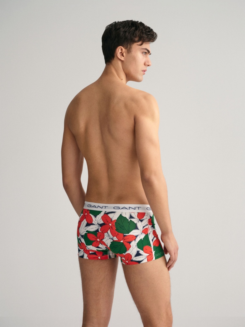 Gant 3-Pack Floral Print Men's Trunks Lavish Green | DPQZF-0638