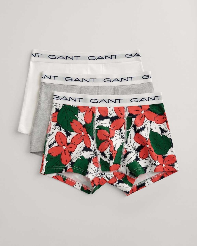 Gant 3-Pack Floral Print Men\'s Trunks Lavish Green | DPQZF-0638