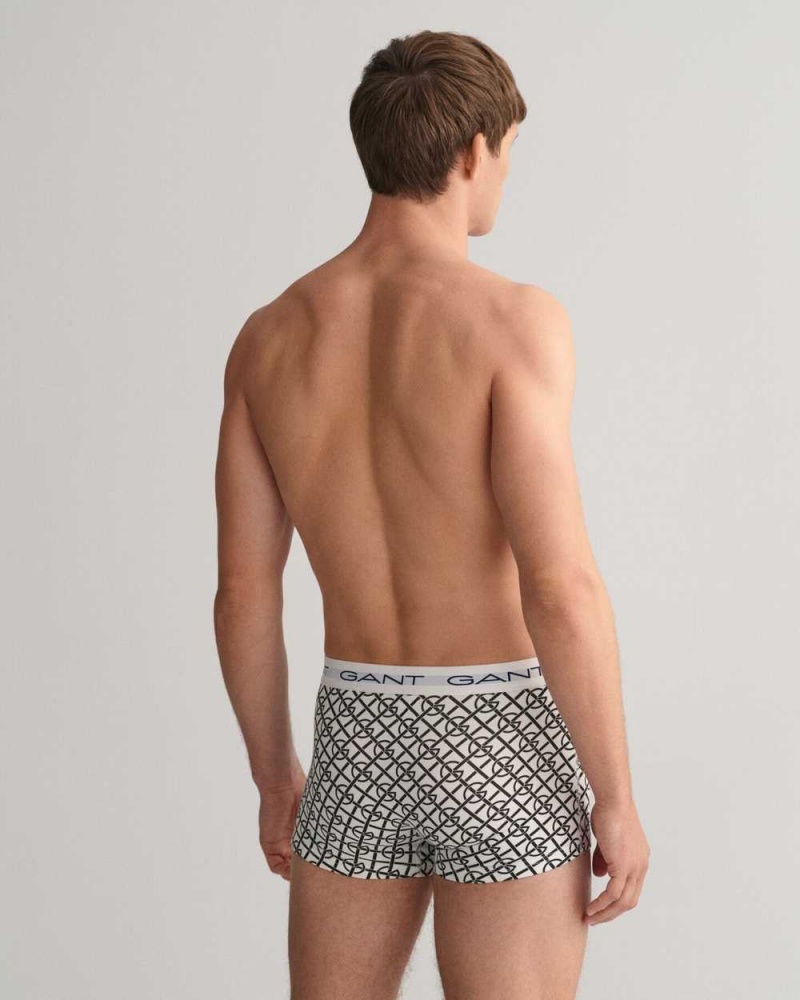 Gant 3-Pack G Patterned Men's Trunks White | CBGSR-1439