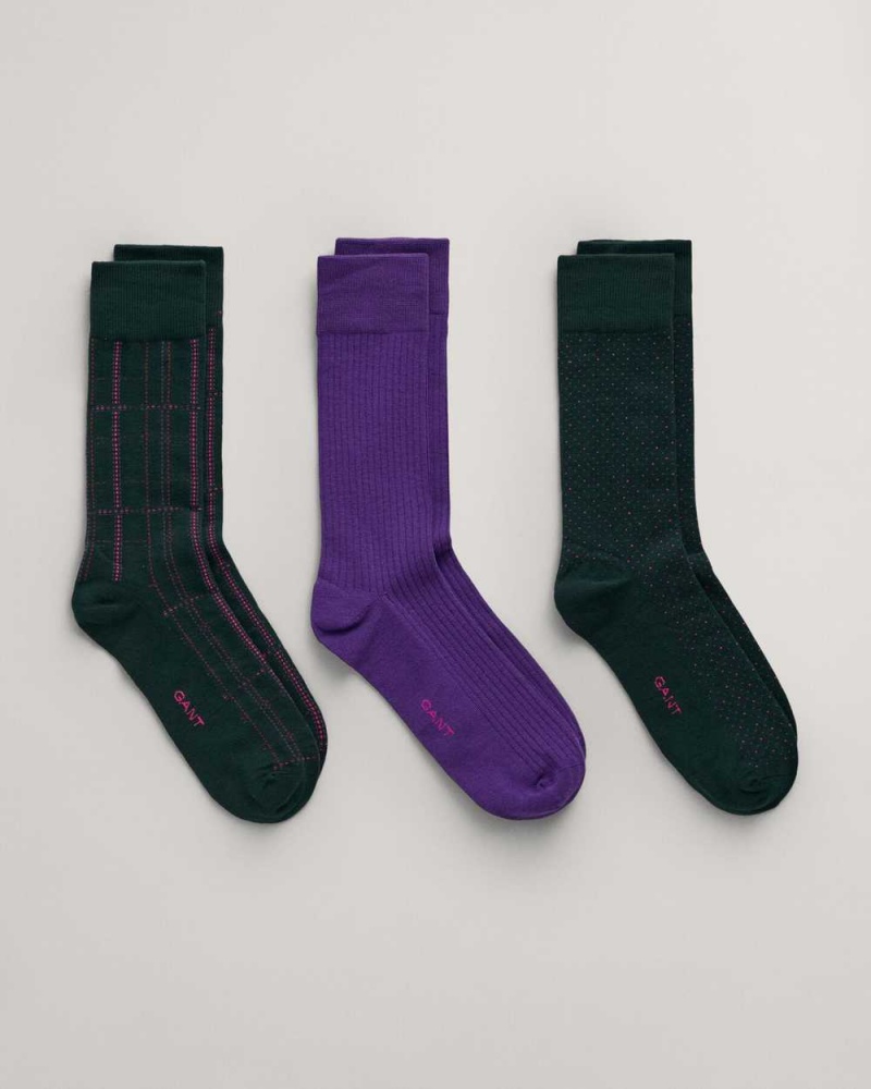 Gant 3-Pack Gift Box Men's Socks Tartan Green | OILVC-4359