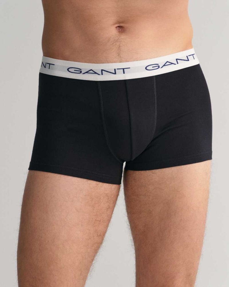 Gant 3-Pack Men's Trunks Black White | TOKLH-9740