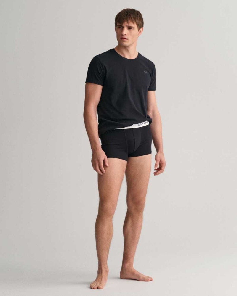 Gant 3-Pack Men's Trunks Black White | TOKLH-9740