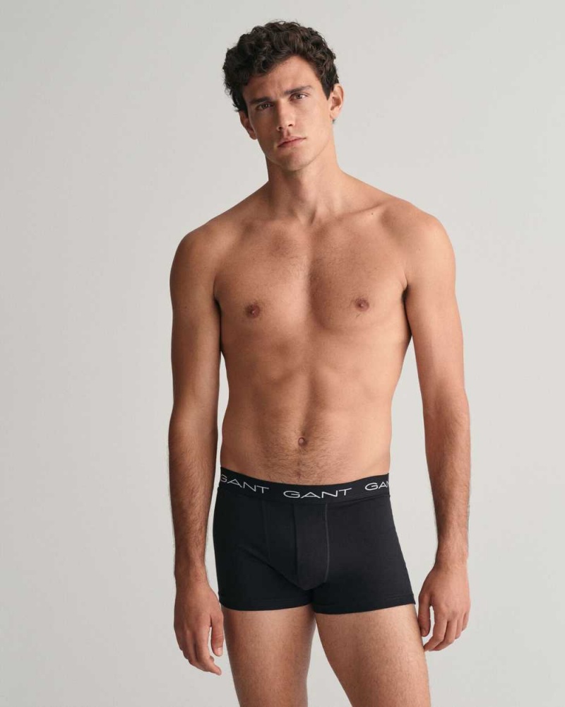 Gant 3-Pack Men's Trunks Black | OMJUP-2356