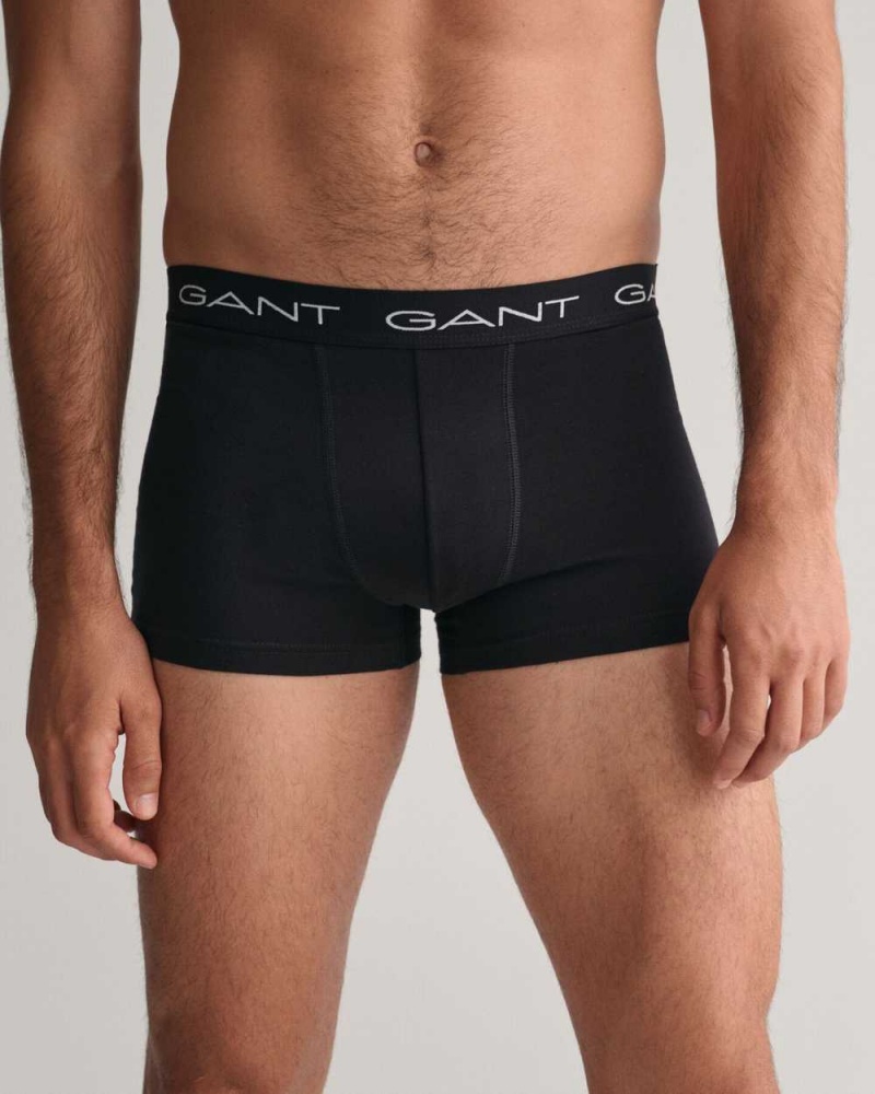 Gant 3-Pack Men's Trunks Black | OMJUP-2356