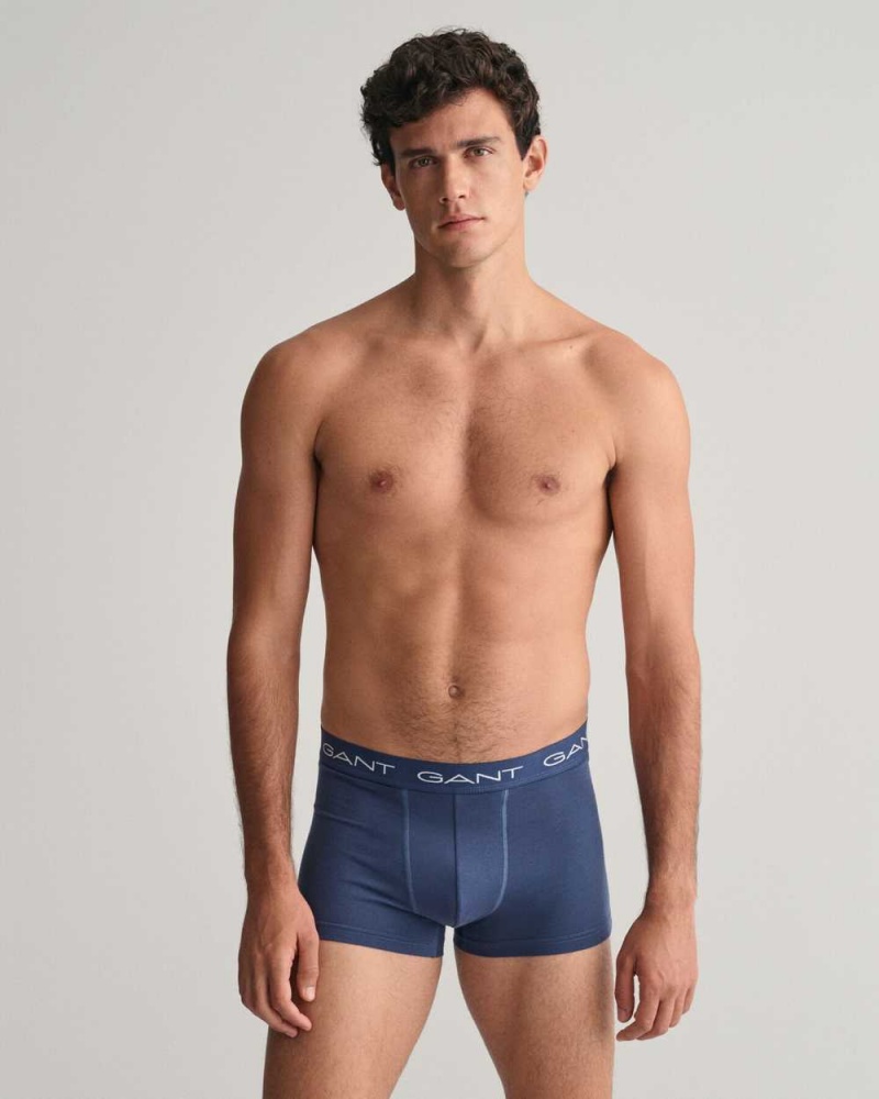 Gant 3-Pack Men's Trunks Dusty Blue Sea | YLFIE-5031