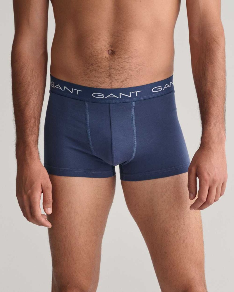 Gant 3-Pack Men's Trunks Dusty Blue Sea | YLFIE-5031