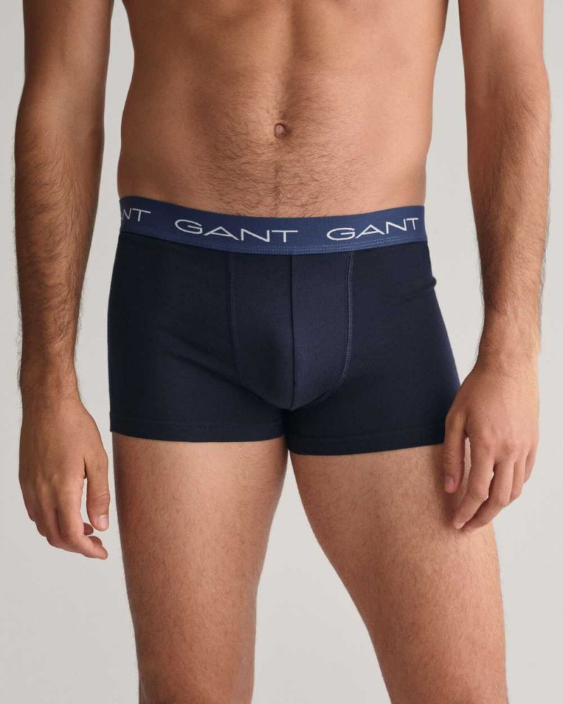 Gant 3-Pack Men's Trunks Evening Blue | DTXSW-7286