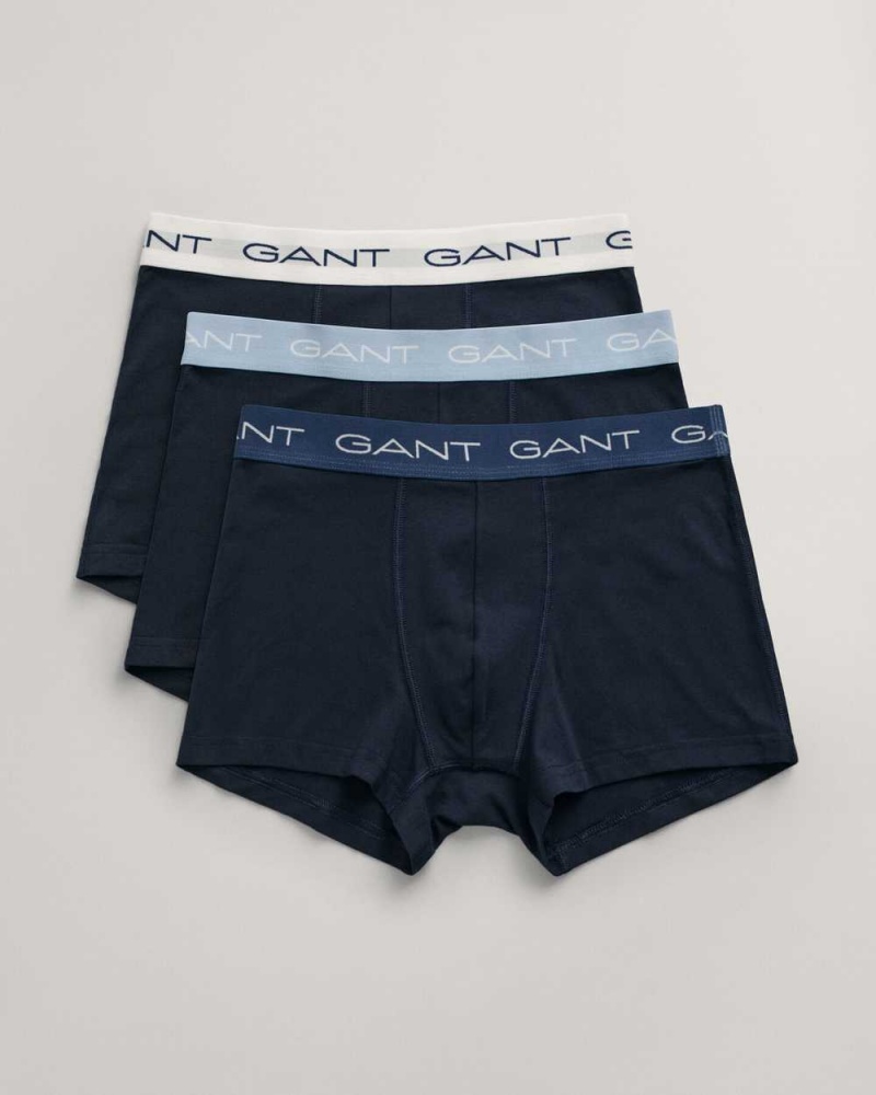 Gant 3-Pack Men\'s Trunks Evening Blue | DTXSW-7286