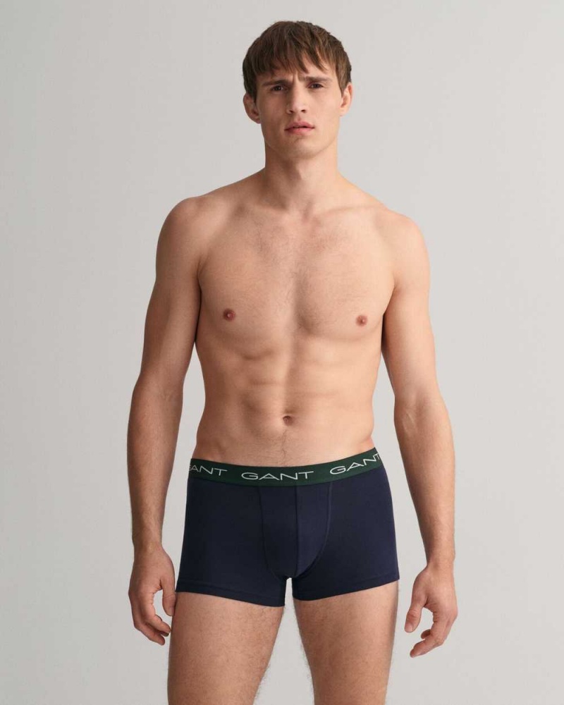 Gant 3-Pack Men's Trunks Evening Blue | OMXEP-5072