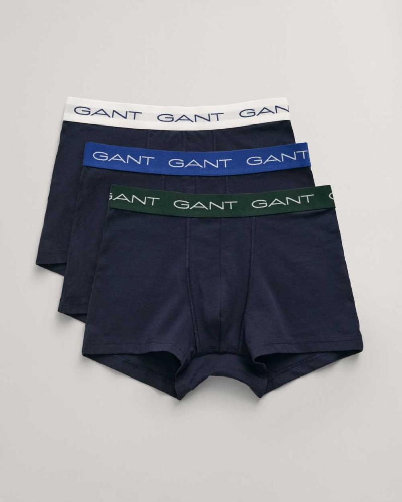 Gant 3-Pack Men\'s Trunks Evening Blue | OMXEP-5072