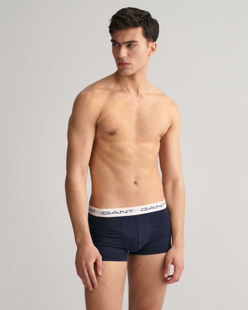 Gant 3-Pack Men's Trunks Evening Blue | WOLYU-9678