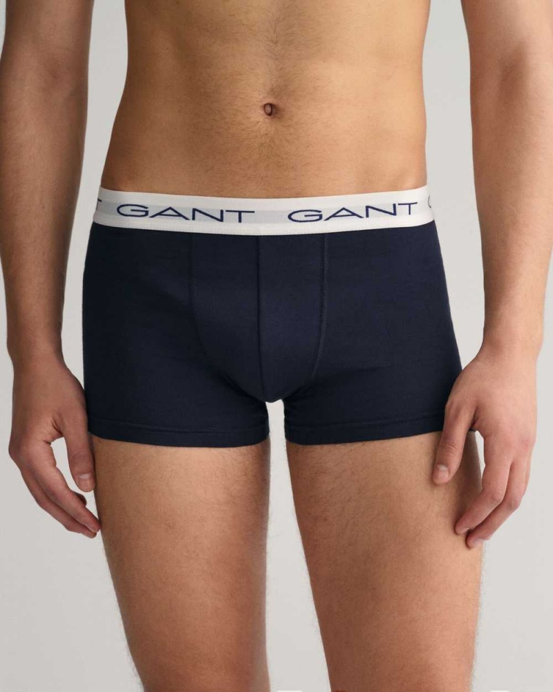 Gant 3-Pack Men's Trunks Evening Blue | WOLYU-9678