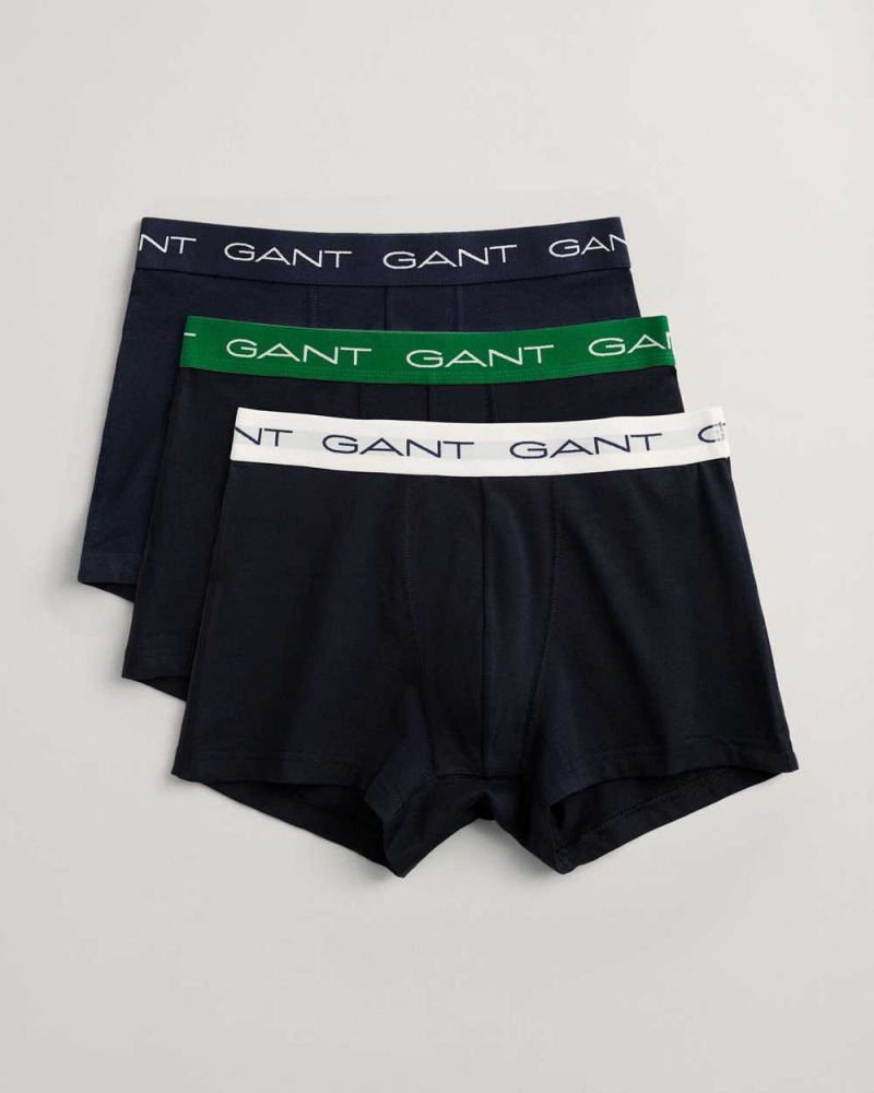 Gant 3-Pack Men\'s Trunks Evening Blue | WOLYU-9678