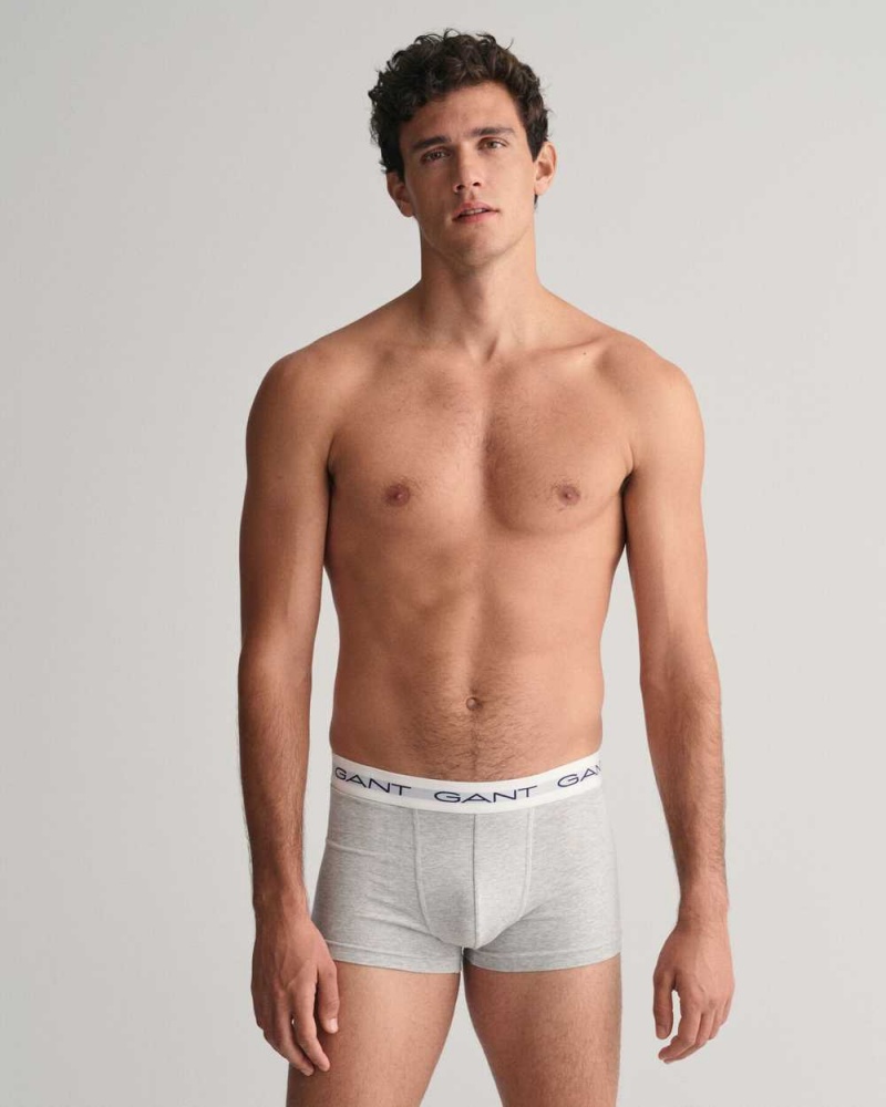 Gant 3-Pack Men's Trunks Grey Melange | KDNYW-6173