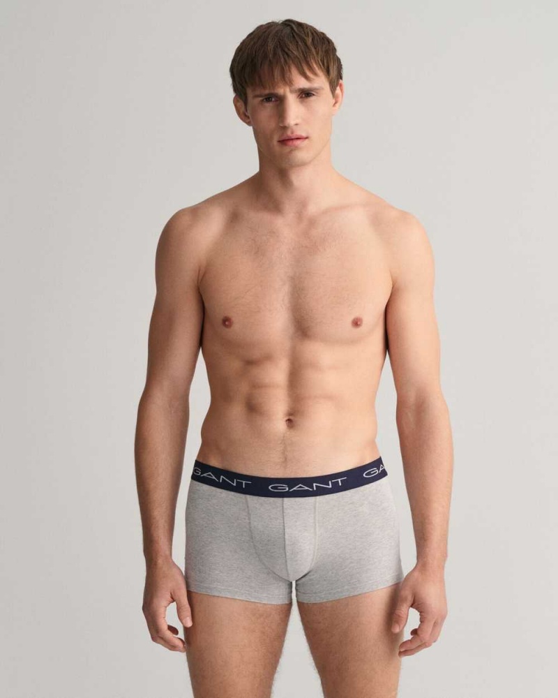 Gant 3-Pack Men's Trunks Light Grey Melange | UQILN-0925