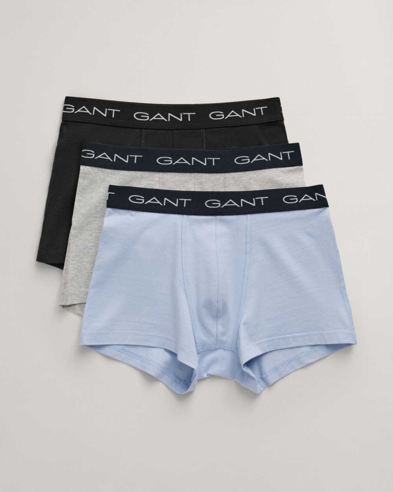 Gant 3-Pack Men\'s Trunks Muted Blue | QOUBL-9120