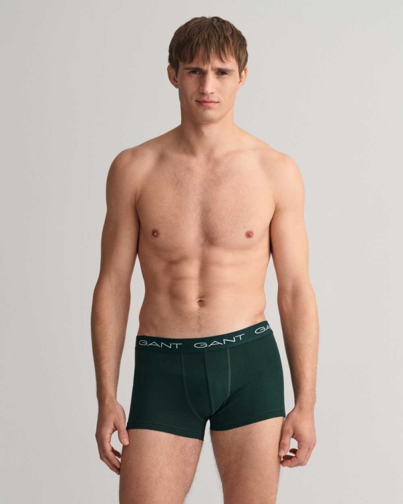 Gant 3-Pack Men's Trunks Tartan Green | OAGRN-5768