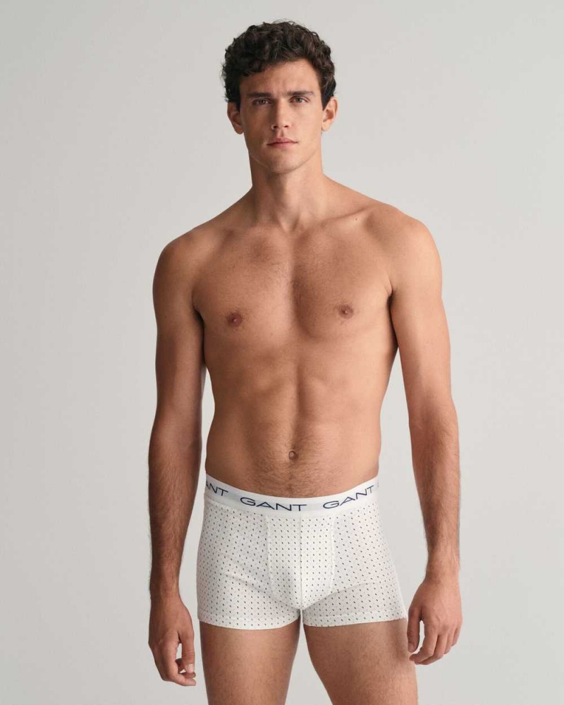 Gant 3-Pack Micro Print Gift Box Men's Trunks White | SLJYM-0162