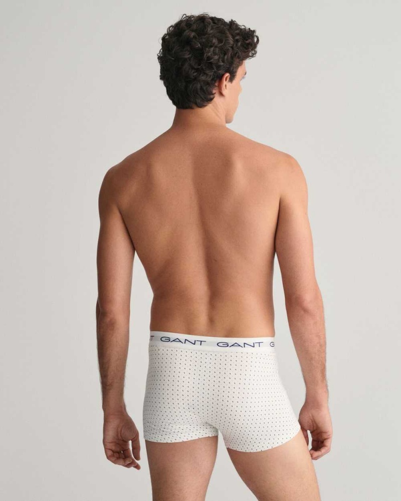 Gant 3-Pack Micro Print Gift Box Men's Trunks White | SLJYM-0162