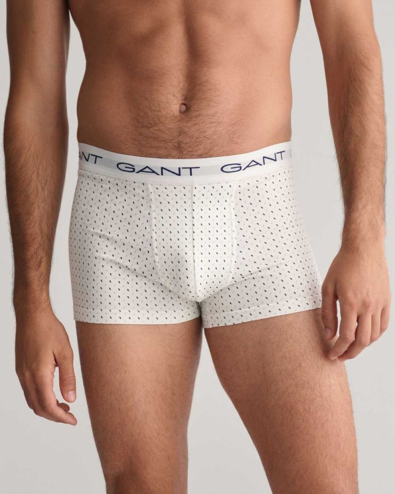 Gant 3-Pack Micro Print Gift Box Men's Trunks White | SLJYM-0162