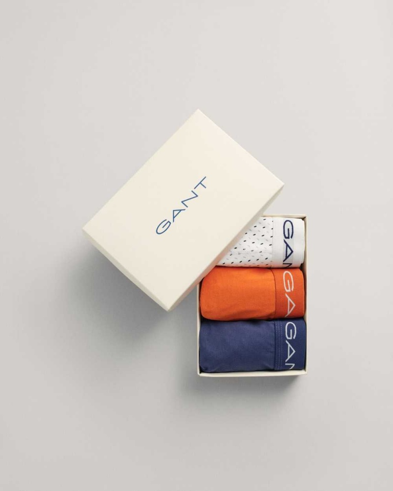 Gant 3-Pack Micro Print Gift Box Men's Trunks White | SLJYM-0162