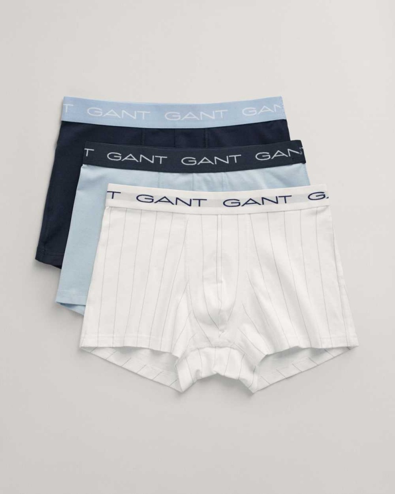 Gant 3-Pack Pinstripe Men\'s Trunks Blue | SMEYX-3715