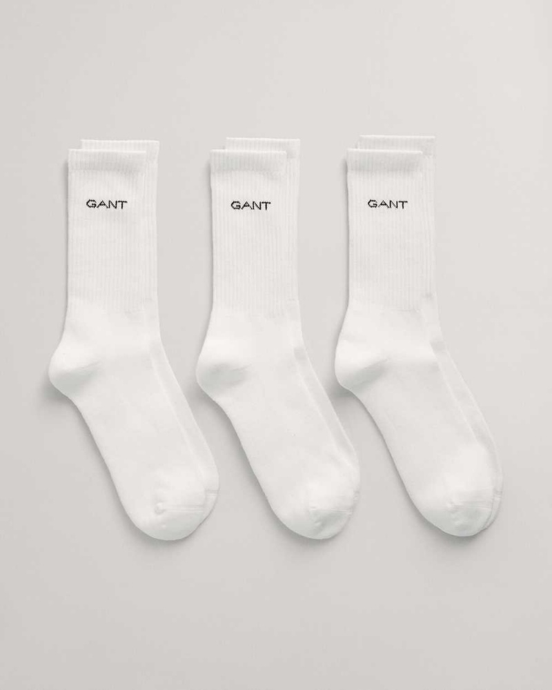 Gant 3-Pack Sport Men\'s Socks White | SNWMZ-6974