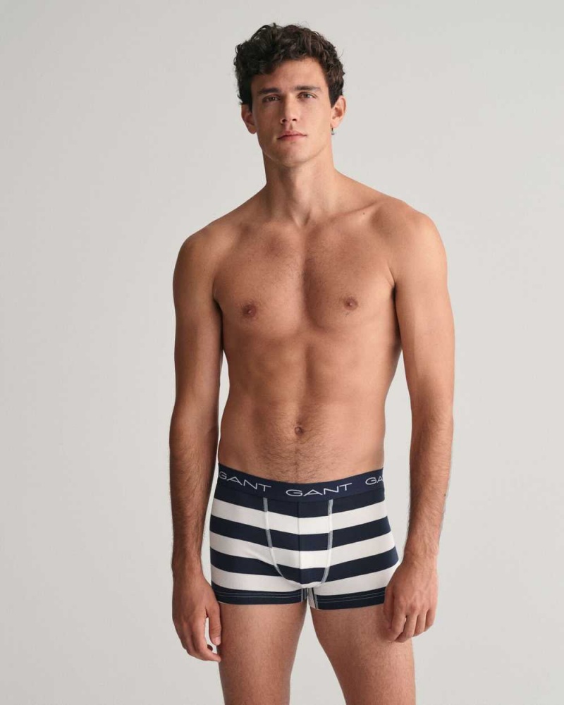 Gant 3-Pack Striped Gift Box Men's Trunks Evening Blue | XCIJP-9821