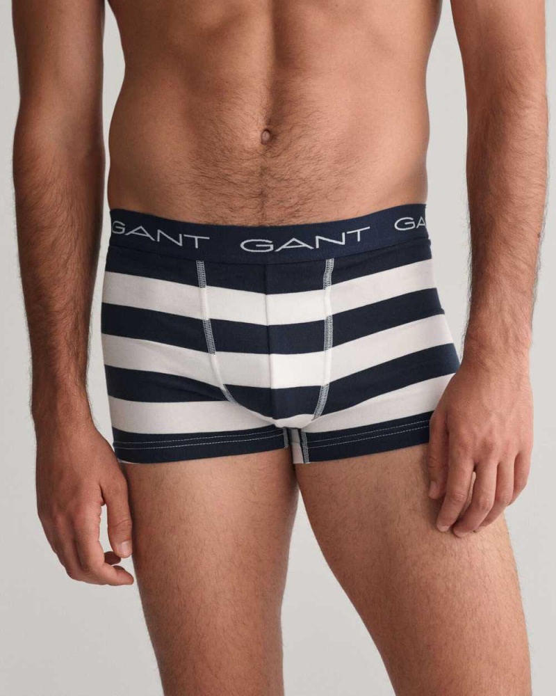 Gant 3-Pack Striped Gift Box Men's Trunks Evening Blue | XCIJP-9821