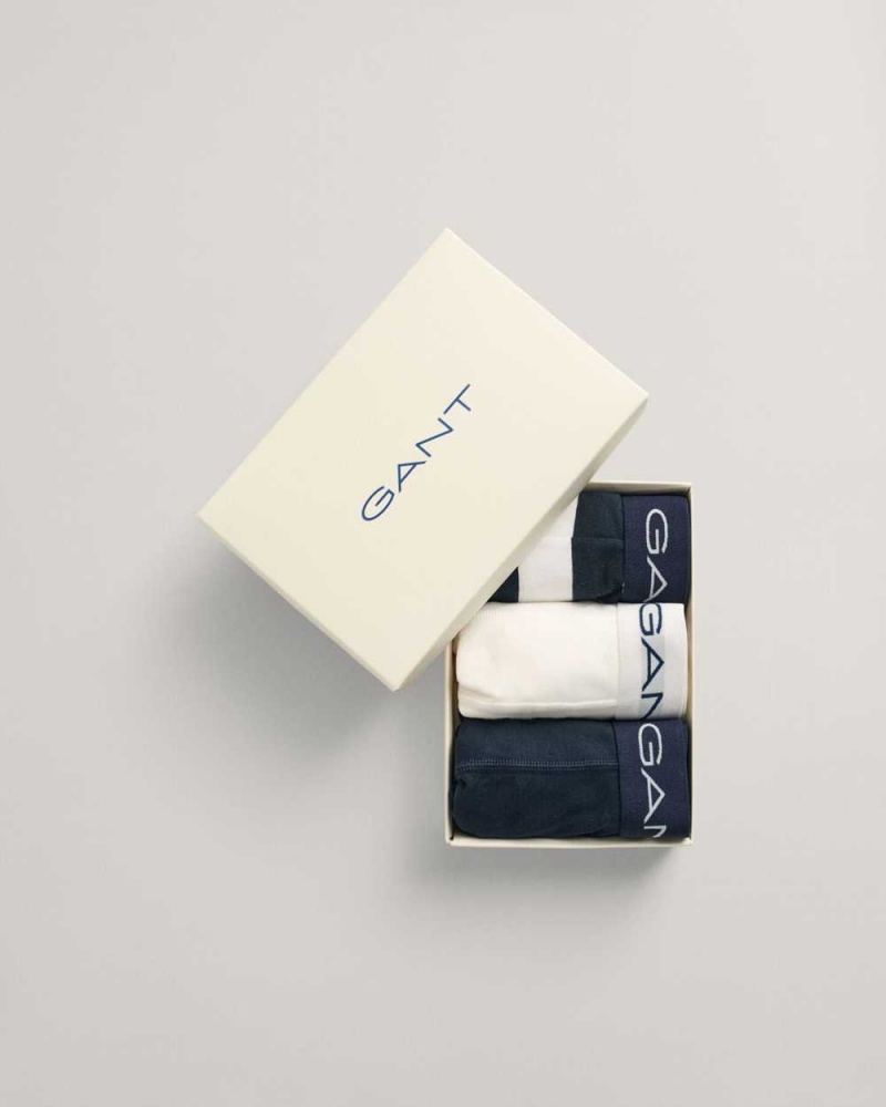 Gant 3-Pack Striped Gift Box Men's Trunks Evening Blue | XCIJP-9821