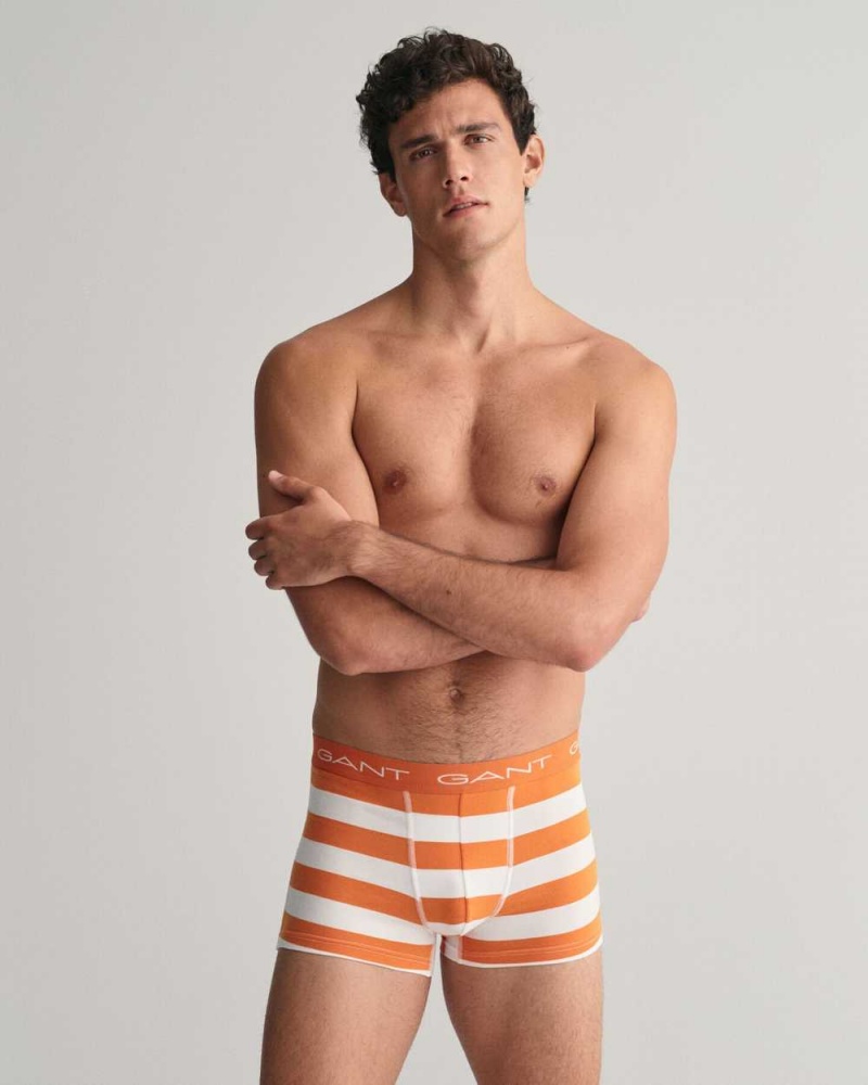 Gant 3-Pack Striped Gift Box Men's Trunks Pumpkin Orange | MEFAL-2508