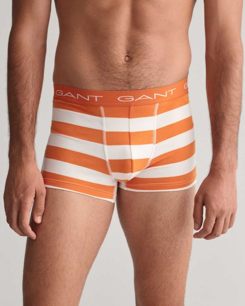 Gant 3-Pack Striped Gift Box Men's Trunks Pumpkin Orange | MEFAL-2508