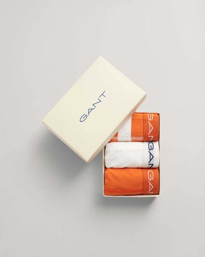 Gant 3-Pack Striped Gift Box Men's Trunks Pumpkin Orange | MEFAL-2508