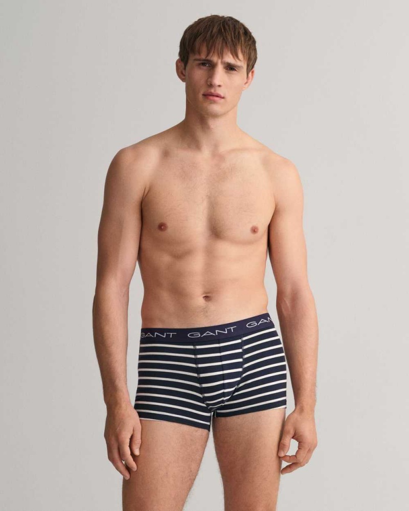 Gant 3-Pack Striped Men's Trunks Beige White | NBXIH-1245