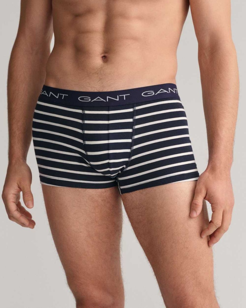 Gant 3-Pack Striped Men's Trunks Beige White | NBXIH-1245