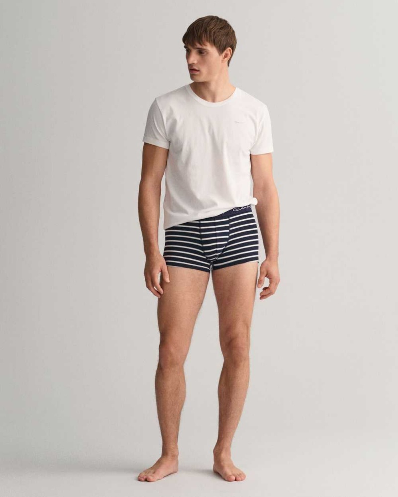 Gant 3-Pack Striped Men's Trunks Beige White | NBXIH-1245