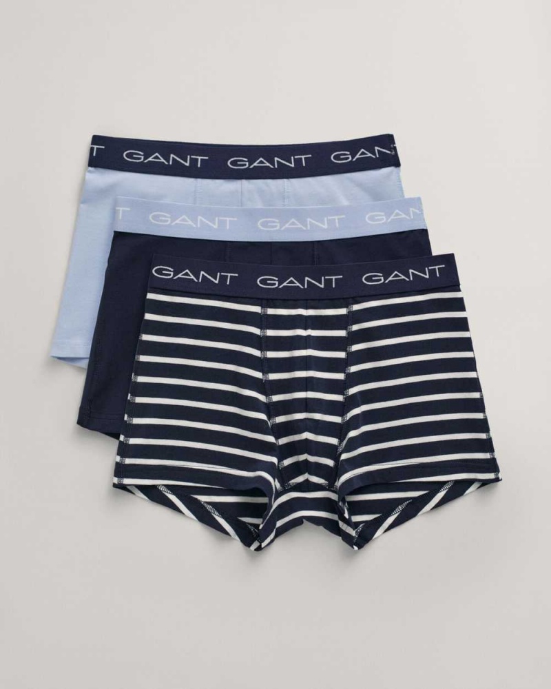 Gant 3-Pack Striped Men\'s Trunks Beige White | NBXIH-1245