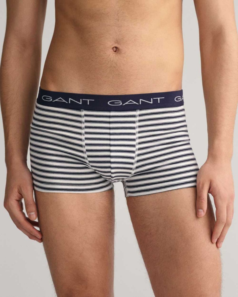 Gant 3-Pack Striped Men's Trunks Evening Blue | UDCRB-0835