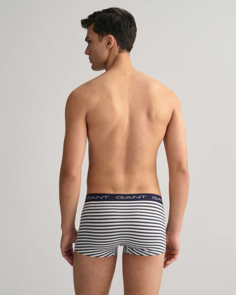 Gant 3-Pack Striped Men's Trunks Evening Blue | UDCRB-0835